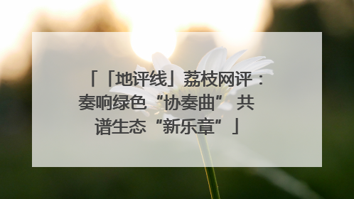 「地评线」荔枝网评：奏响绿色“协奏曲” 共谱生态“新乐章”