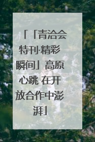 「青洽会特刊·精彩瞬间」高原心跳 在开放合作中澎湃