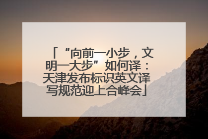 “向前一小步，文明一大步”如何译：天津发布标识英文译写规范迎上合峰会