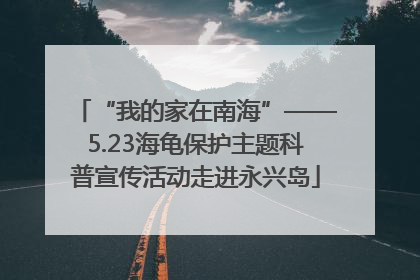 “我的家在南海”——5.23海龟保护主题科普宣传活动走进永兴岛