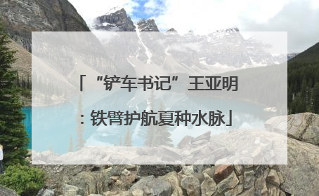 “铲车书记”王亚明：铁臂护航夏种水脉