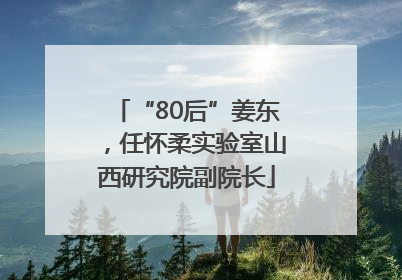“80后”姜东，任怀柔实验室山西研究院副院长
