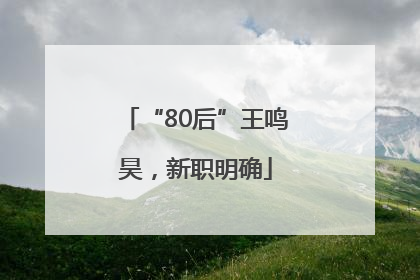“80后”王鸣昊，新职明确