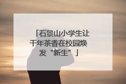石景山小学生让千年茶香在校园焕发“新生”