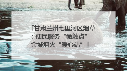 甘肃兰州七里河区烟草：便民服务“微触点” 金城烟火“暖心站”