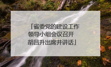 省委党的建设工作领导小组会议召开 胡昌升出席并讲话
