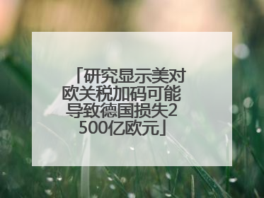 研究显示美对欧关税加码可能导致德国损失2500亿欧元