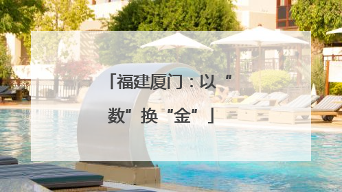 福建厦门：以“数”换“金”