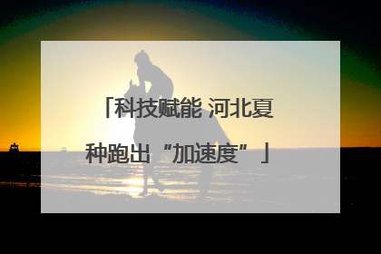 科技赋能 河北夏种跑出“加速度”