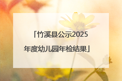 竹溪县公示2025年度幼儿园年检结果