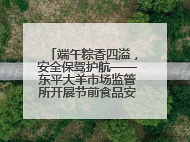 端午粽香四溢，安全保驾护航——东平大羊市场监管所开展节前食品安全专项检查