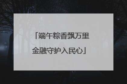 端午粽香飘万里 金融守护入民心