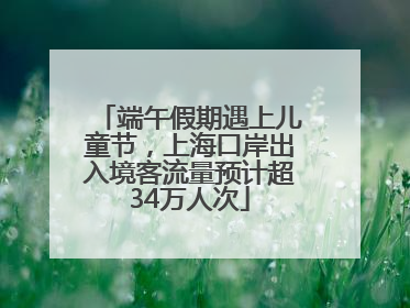 端午假期遇上儿童节，上海口岸出入境客流量预计超34万人次