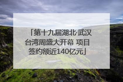 第十九届湖北·武汉台湾周盛大开幕 项目签约额近140亿元