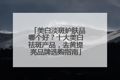 美白淡斑护肤品哪个好？十大美白祛斑产品，去黄提亮品牌选购指南