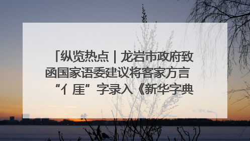 纵览热点｜龙岩市政府致函国家语委建议将客家方言“亻厓”字录入《新华字典》引发热议，当地回应