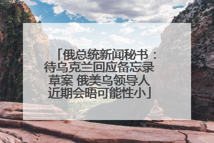 俄总统新闻秘书：待乌克兰回应备忘录草案 俄美乌领导人近期会晤可能性小