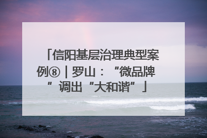 信阳基层治理典型案例⑧｜罗山：“微品牌”调出“大和谐”