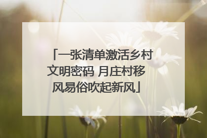 一张清单激活乡村文明密码 月庄村移风易俗吹起新风
