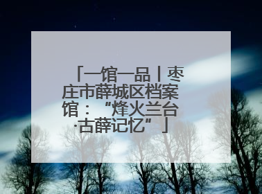 一馆一品丨枣庄市薛城区档案馆：“烽火兰台·古薛记忆”