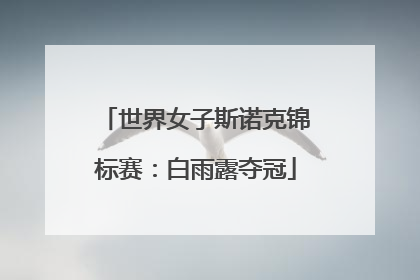 世界女子斯诺克锦标赛：白雨露夺冠