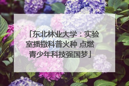 东北林业大学：实验室播撒科普火种 点燃青少年科技强国梦