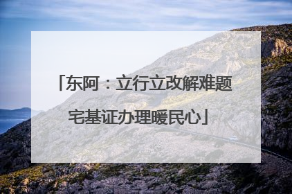 东阿：立行立改解难题 宅基证办理暖民心