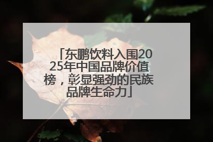 东鹏饮料入围2025年中国品牌价值榜，彰显强劲的民族品牌生命力