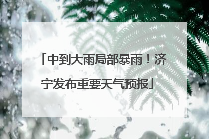 中到大雨局部暴雨！济宁发布重要天气预报