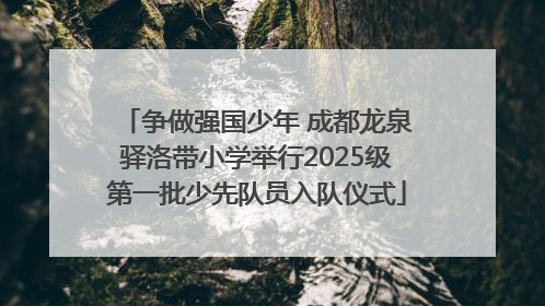 争做强国少年 成都龙泉驿洛带小学举行2025级第一批少先队员入队仪式