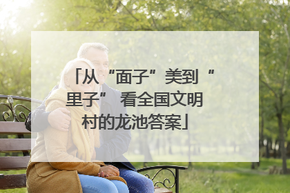 从“面子”美到“里子” 看全国文明村的龙池答案