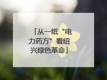 从一纸“电力药方”看绍兴绿色革命