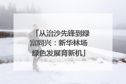 从治沙先锋到绿富同兴：新华林场绿色发展育新机