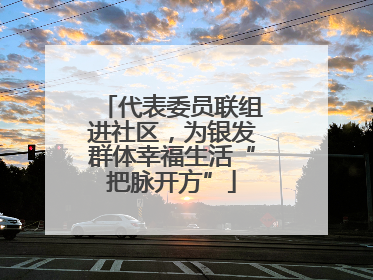 代表委员联组进社区，为银发群体幸福生活“把脉开方”