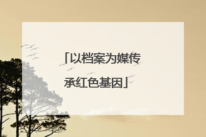 以档案为媒传承红色基因