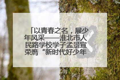 以青春之名，展少年风采——淮北市人民路学校学子孟景宣荣膺“新时代好少年”荣誉称号