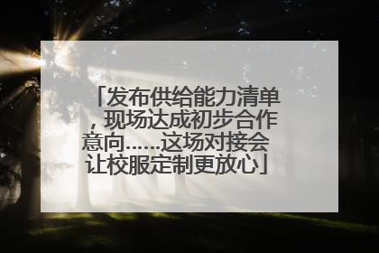 发布供给能力清单，现场达成初步合作意向……这场对接会让校服定制更放心