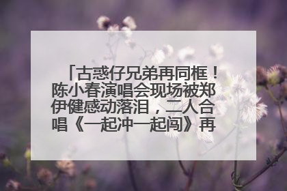 古惑仔兄弟再同框！陈小春演唱会现场被郑伊健感动落泪，二人合唱《一起冲一起闯》再现青春回忆