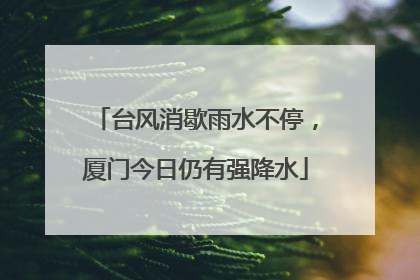 台风消歇雨水不停，厦门今日仍有强降水
