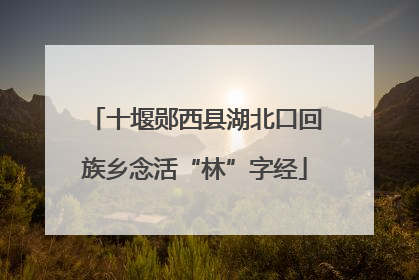 十堰郧西县湖北口回族乡念活“林”字经