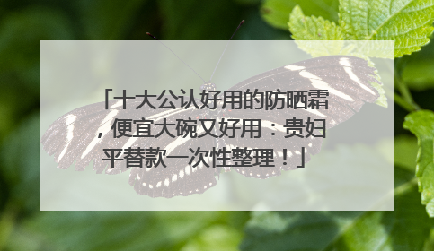 十大公认好用的防晒霜，便宜大碗又好用：贵妇平替款一次性整理！