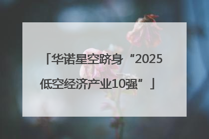 华诺星空跻身“2025低空经济产业10强”