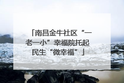 南昌金牛社区“一老一小”幸福院托起民生“微幸福”