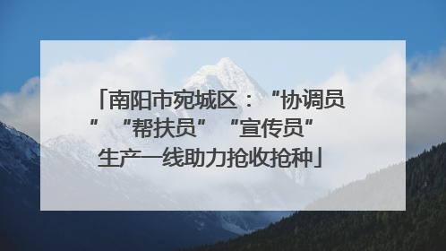 南阳市宛城区：“协调员”“帮扶员”“宣传员” 生产一线助力抢收抢种