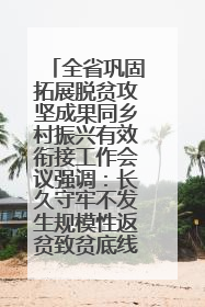 全省巩固拓展脱贫攻坚成果同乡村振兴有效衔接工作会议强调：长久守牢不发生规模性返贫致贫底线 王宁出席并讲话 王予波主持
