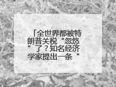 全世界都被特朗普关税“忽悠”了？知名经济学家提出一条“多赢”建议