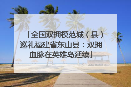 全国双拥模范城（县）巡礼福建省东山县：双拥血脉在英雄岛延续