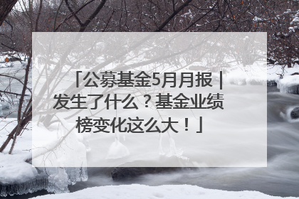 公募基金5月月报｜发生了什么？基金业绩榜变化这么大！