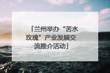 兰州举办“苦水玫瑰”产业发展交流推介活动