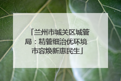 兰州市城关区城管局：精管细治优环境 市容焕新惠民生